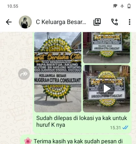 Pengiriman Papan Bunga Duka Pondok Betung